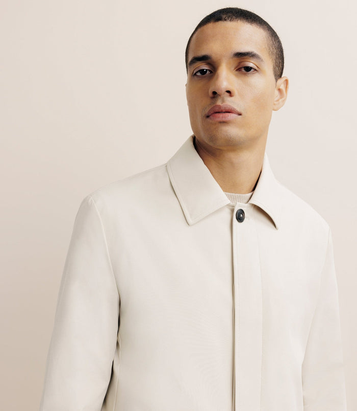 Izac Manteau Imperméable Court Beige