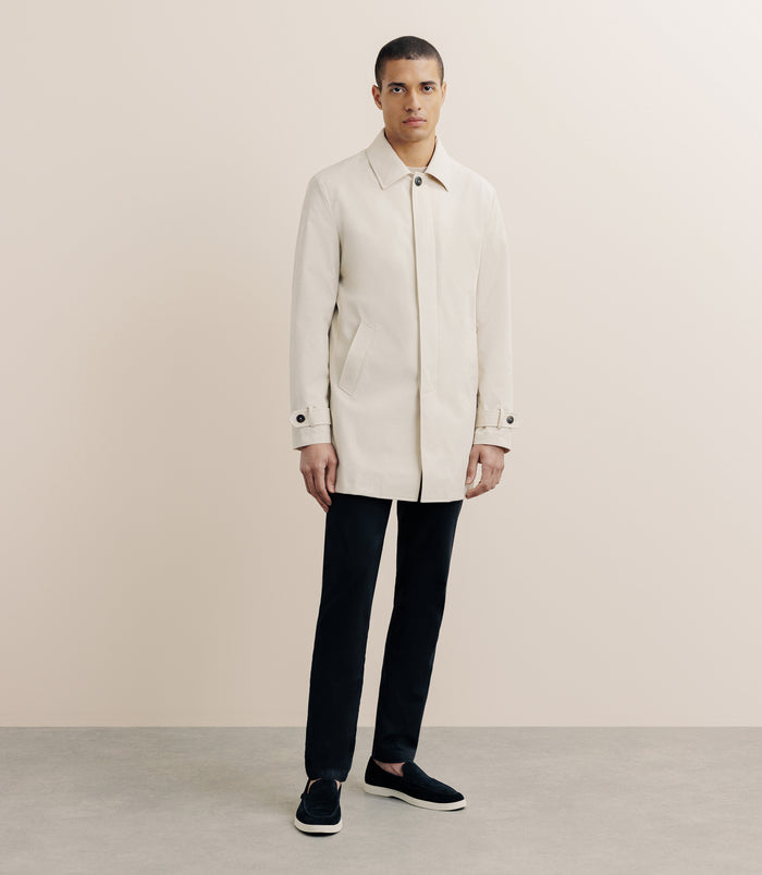 Izac Manteau Imperméable Court Beige