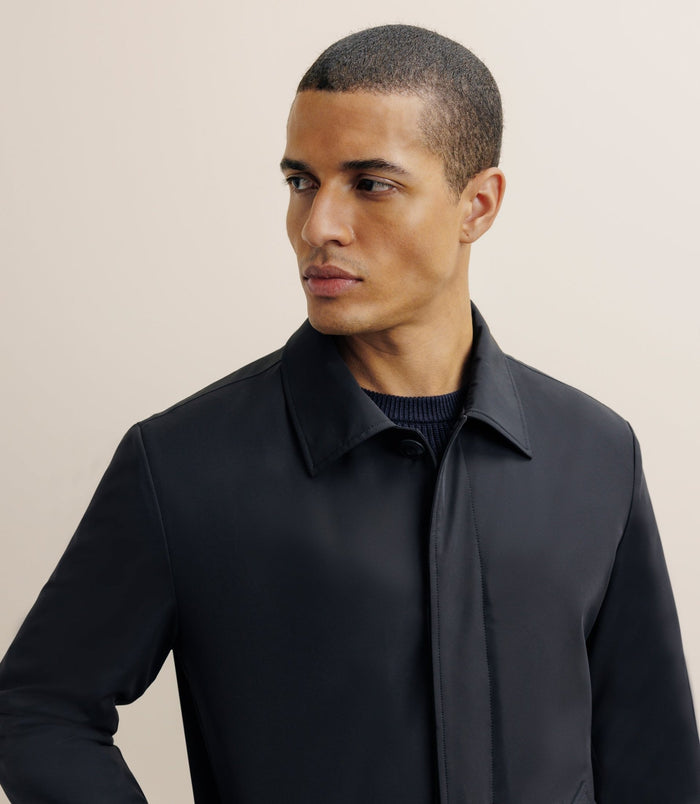 Izac Manteau Imperméable Court Noir