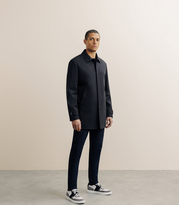Izac Manteau Imperméable Court Noir