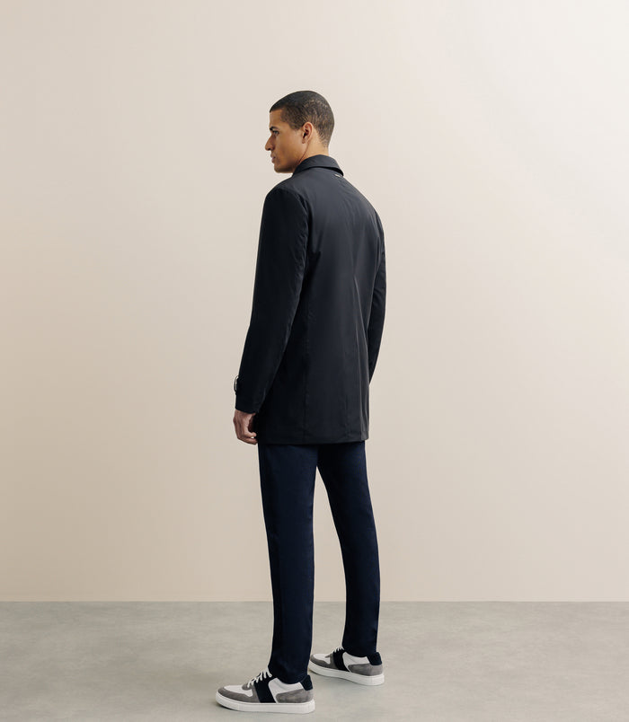 Izac Manteau Imperméable Court Noir
