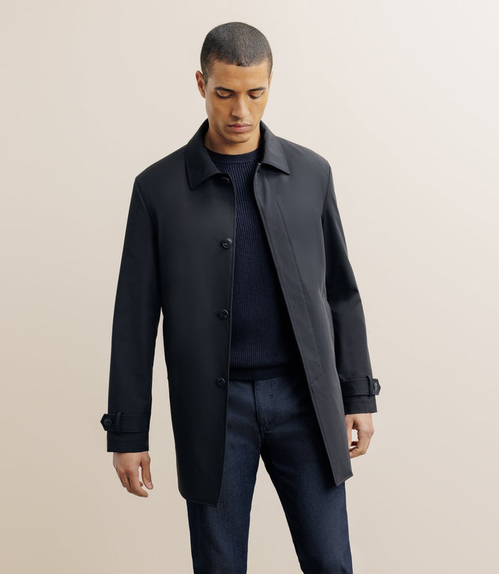 izac Manteau imperméable court noir