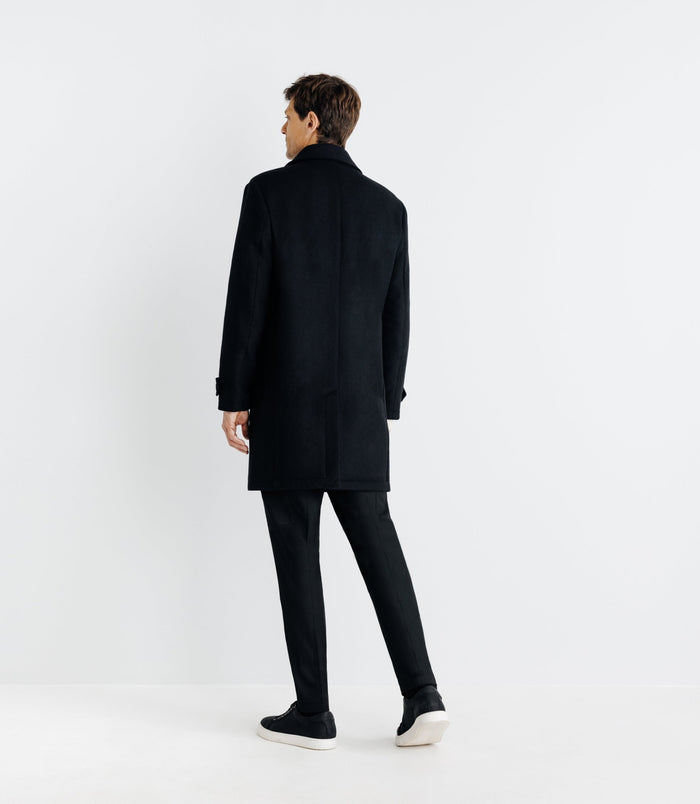 Izac Manteau Long Droit Noir