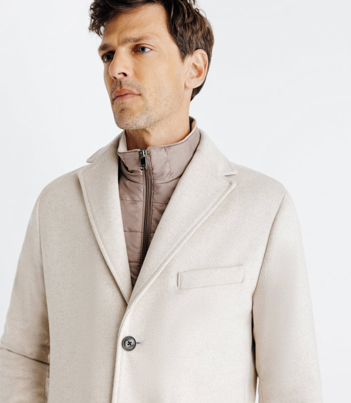 Izac Manteau Ville Parementure Beige