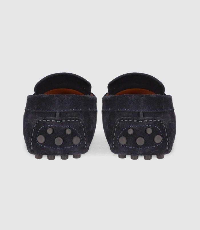 Izac Mocassin En Croute Velours MARINE