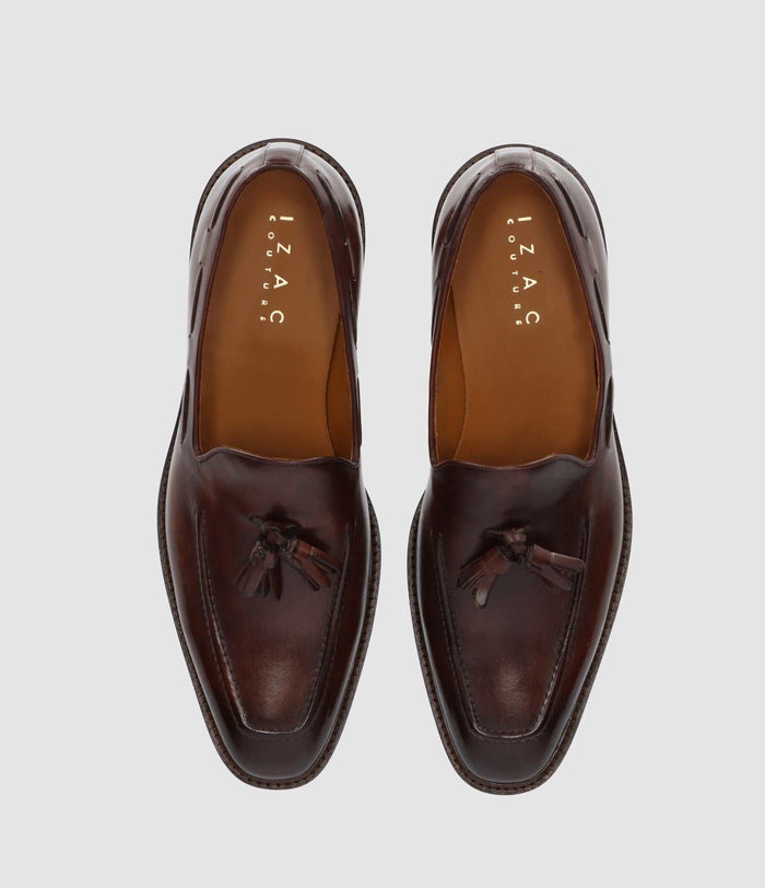 Izac Mocassin En Cuir à Pampilles Marron OXFORD