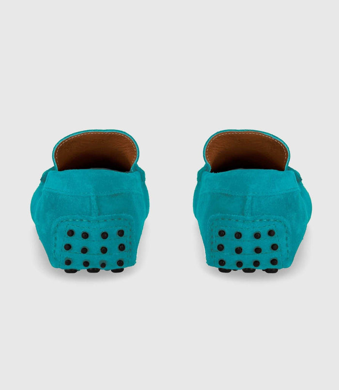 Izac Mocassin En Cuir Velours Bleu Ciel "Eros 2"