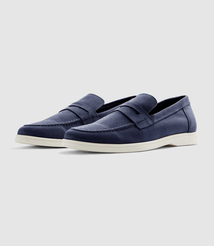 Izac Mocassin En Daim Marine EMILE