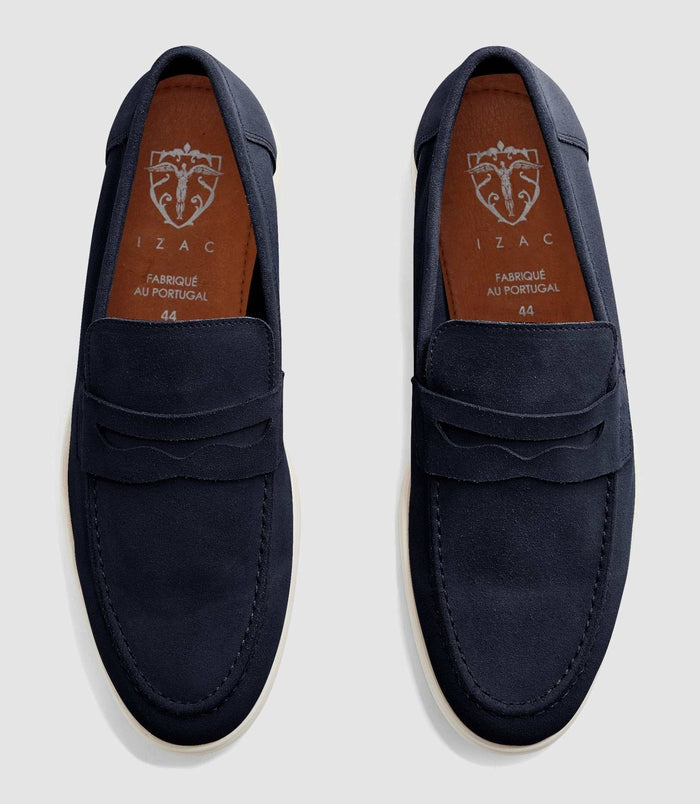 Izac Mocassin En Daim Marine EMILE