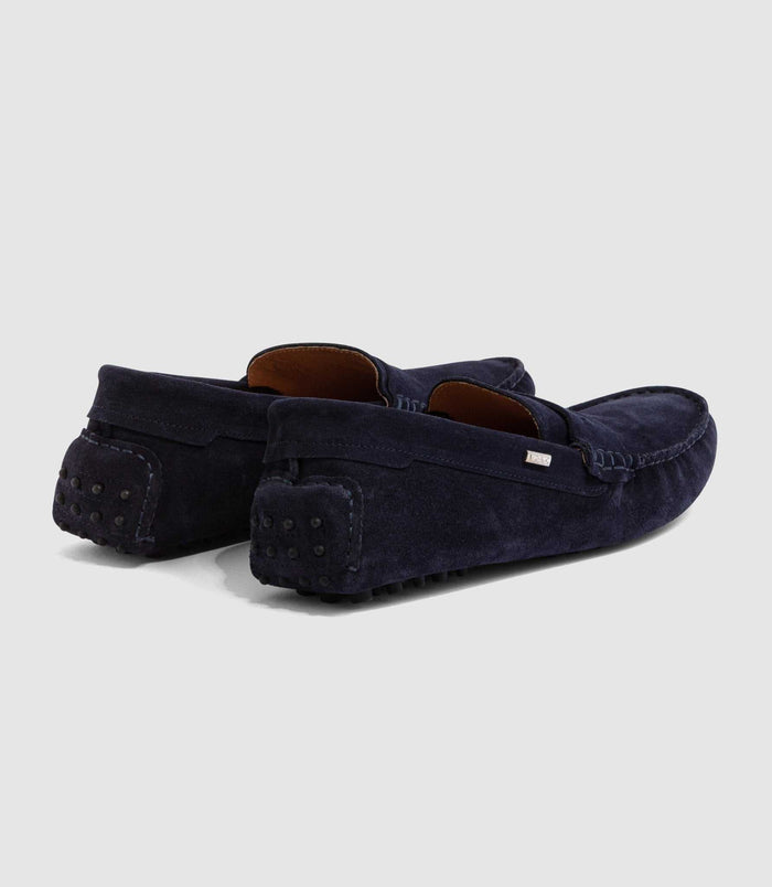 Izac Mocassin En Daim Marine "Geoffray"