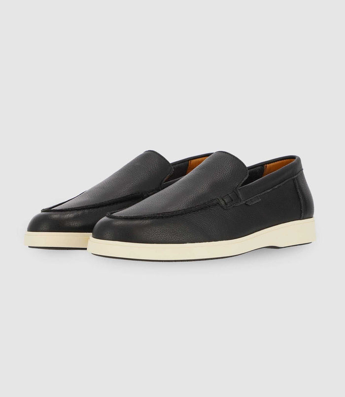 izac Mocassins en cuir noir