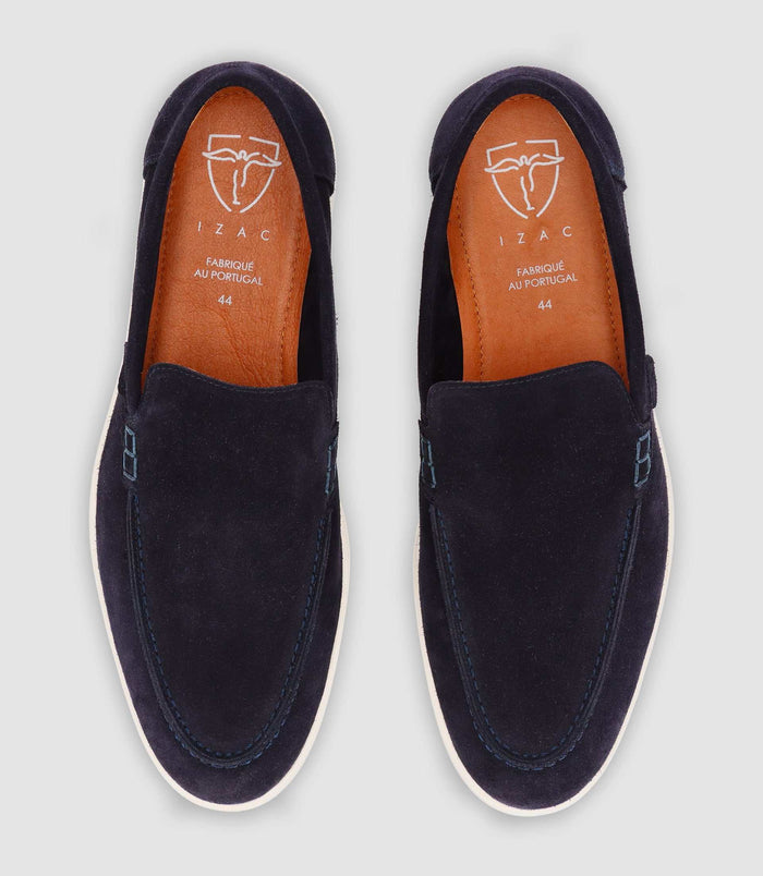 Izac Mocassins En Daim Marine