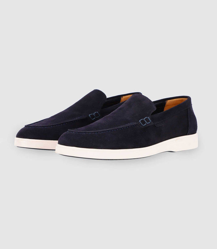 Izac Mocassins En Daim Marine