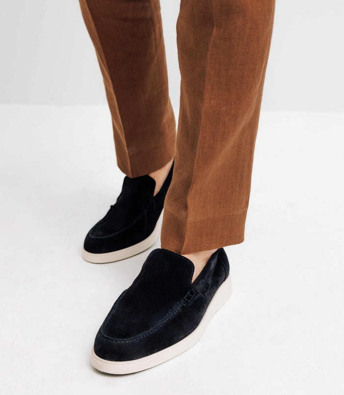izac Mocassins en daim marine