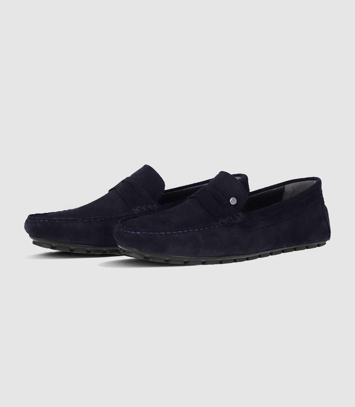 Izac Mocassins En Velours Marine