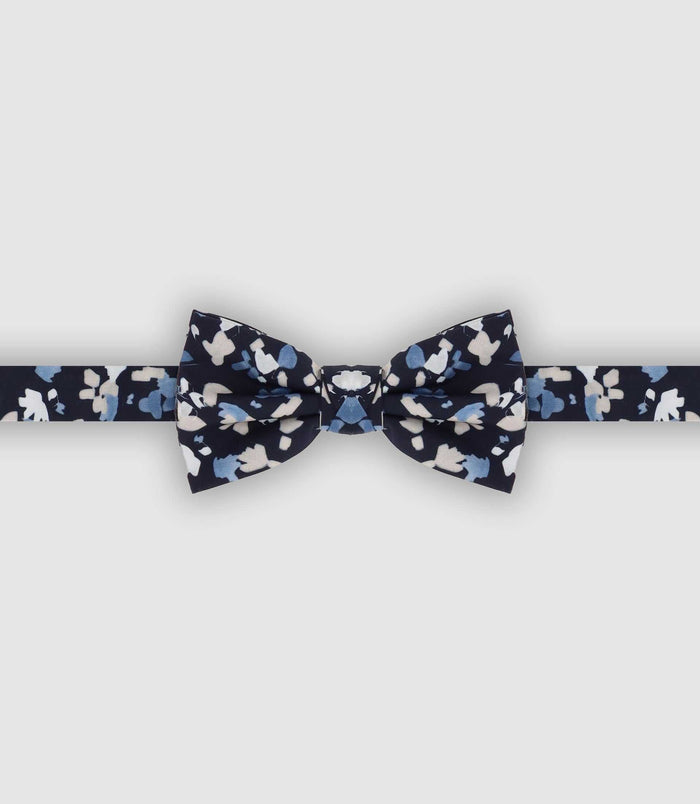 izac Nœud papillon à fleurs marine