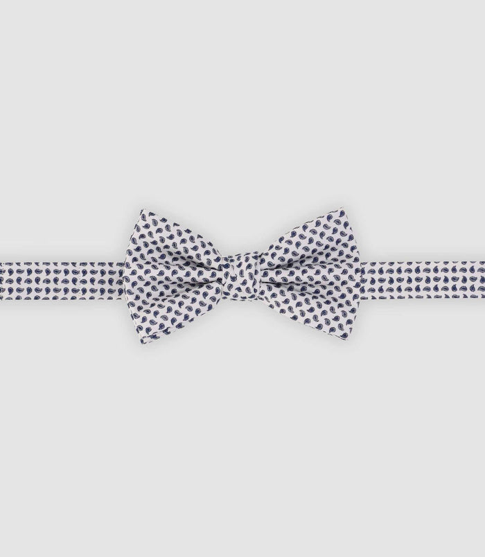 izac Nœud papillon à micro motifs bleu