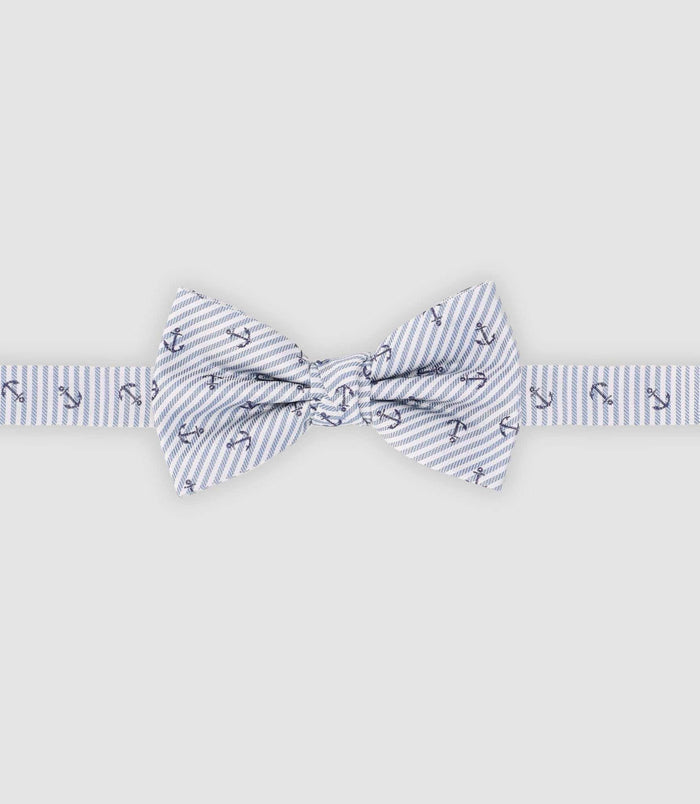 izac Nœud papillon à motifs bleu