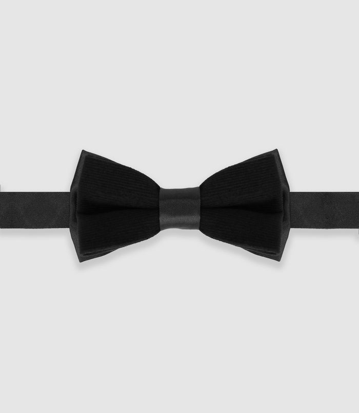 izac Nœud papillon effet satin noir NPDUOTARKAN