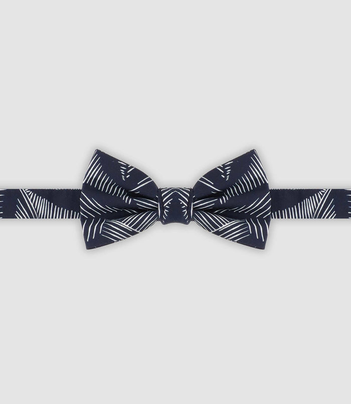 izac Nœud papillon en coton avec rayures marine