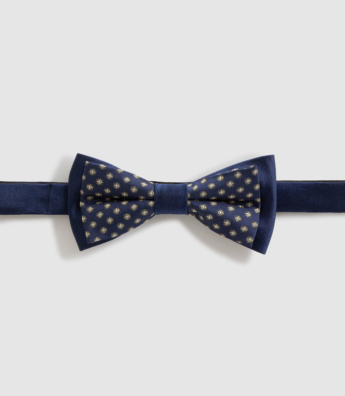 izac Noeud papillon jaune-marine "Inpduociara"