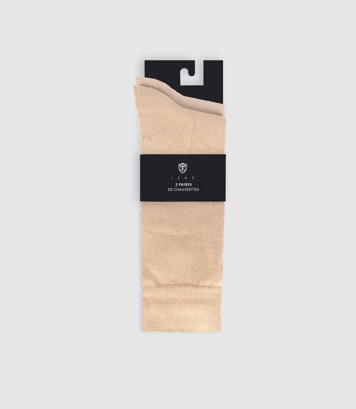 izac Pack de 2 chaussettes unies beige