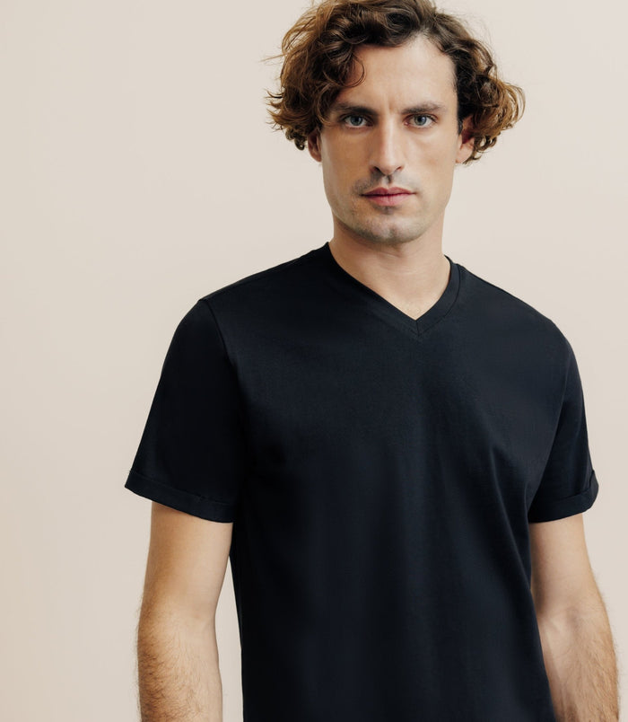 Izac Pack De 2 T-shirts Col V Noir Et Blanc