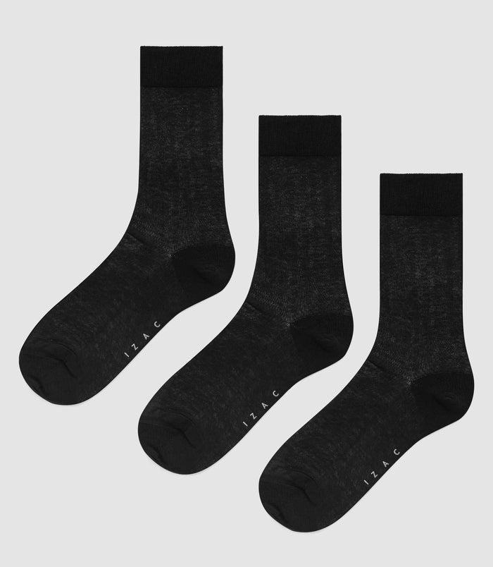 izac Pack de 3 paires de chaussettes noires