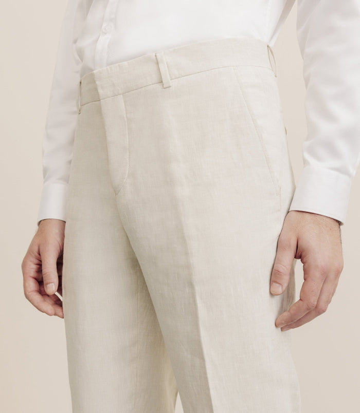 Izac Pantalon 100% Lin Beige