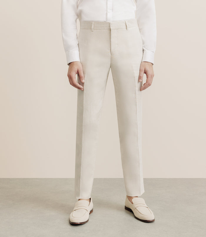 izac Pantalon 100% lin beige