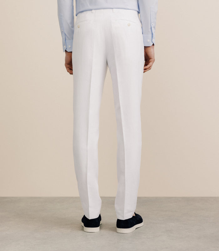Izac Pantalon 100% Lin Blanc