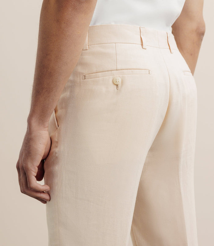 Izac Pantalon 100% Lin Pêche