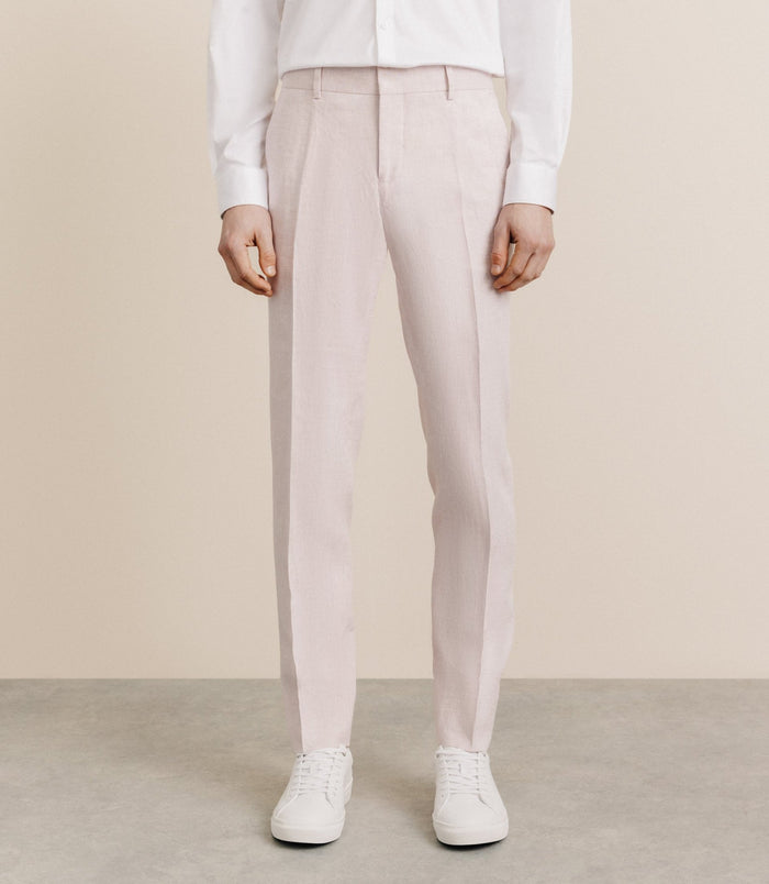 izac Pantalon 100% lin rose