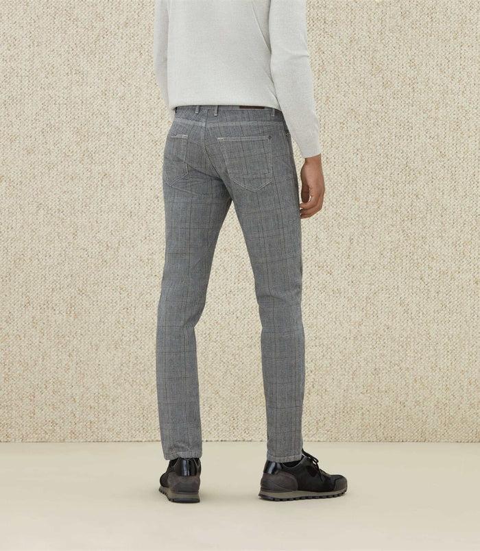 Izac Pantalon à Carreaux Gris Clair "Carreaux"
