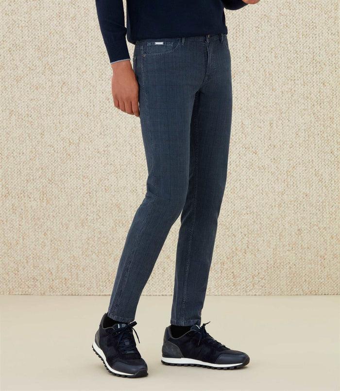 izac Pantalon à carreaux marine "Carreaux"