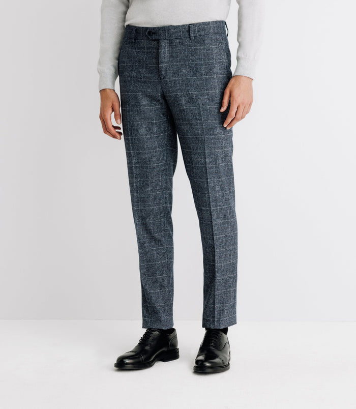 izac Pantalon à carreaux marine