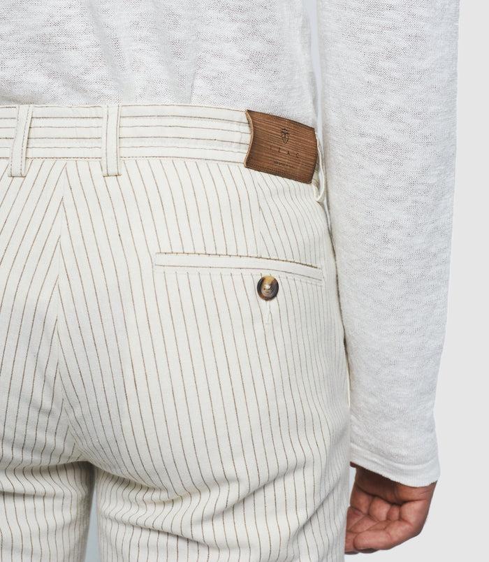 Izac Pantalon à Rayures écru "Punch"