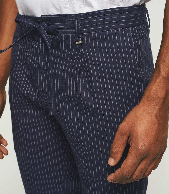 Izac Pantalon à Rayures Marine "Punch"