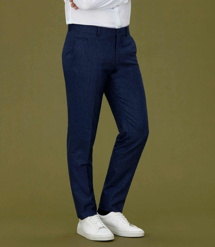 izac Pantalon bleu en flanelle "Nenvol"