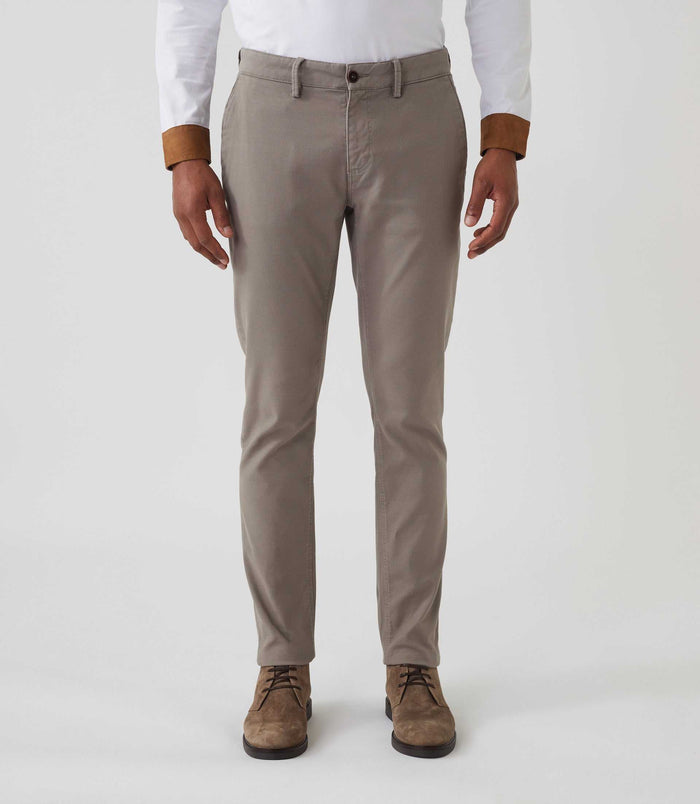 izac Pantalon casual chino armuré taupe "Macao"