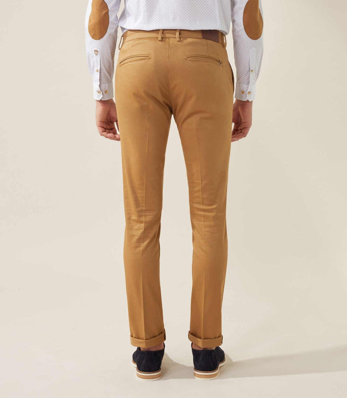 Izac Pantalon Casual Satin Camel "Naccara"