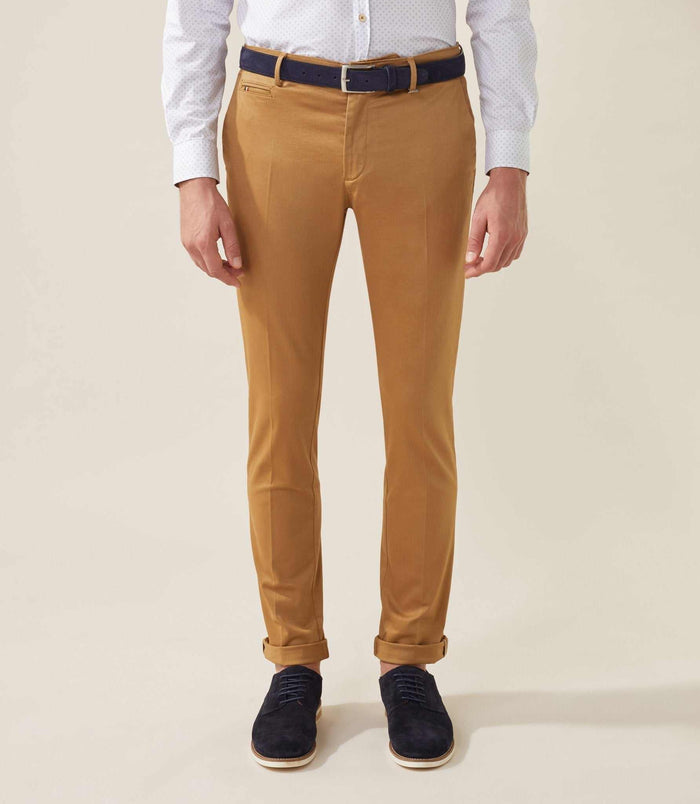 izac Pantalon casual satin camel "Naccara"