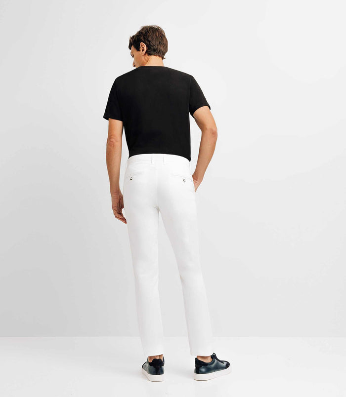 Izac Pantalon Casual Stretch Blanc