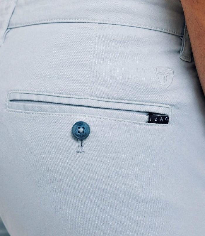 Izac Pantalon Casual Stretch Bleu-ciel