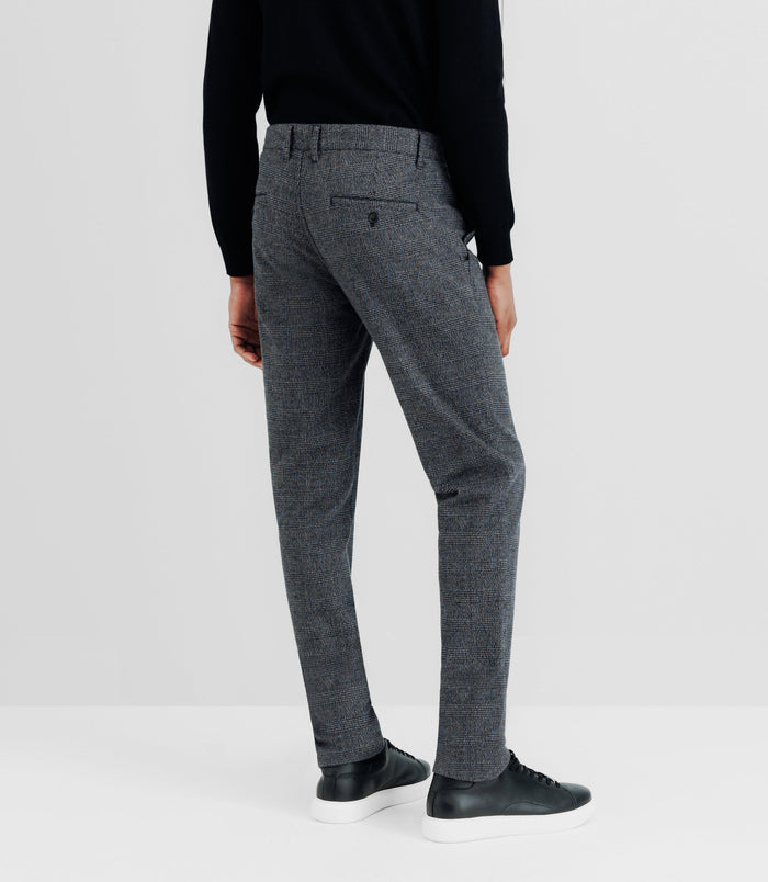 Izac Pantalon Chino à Carreaux Anthracite