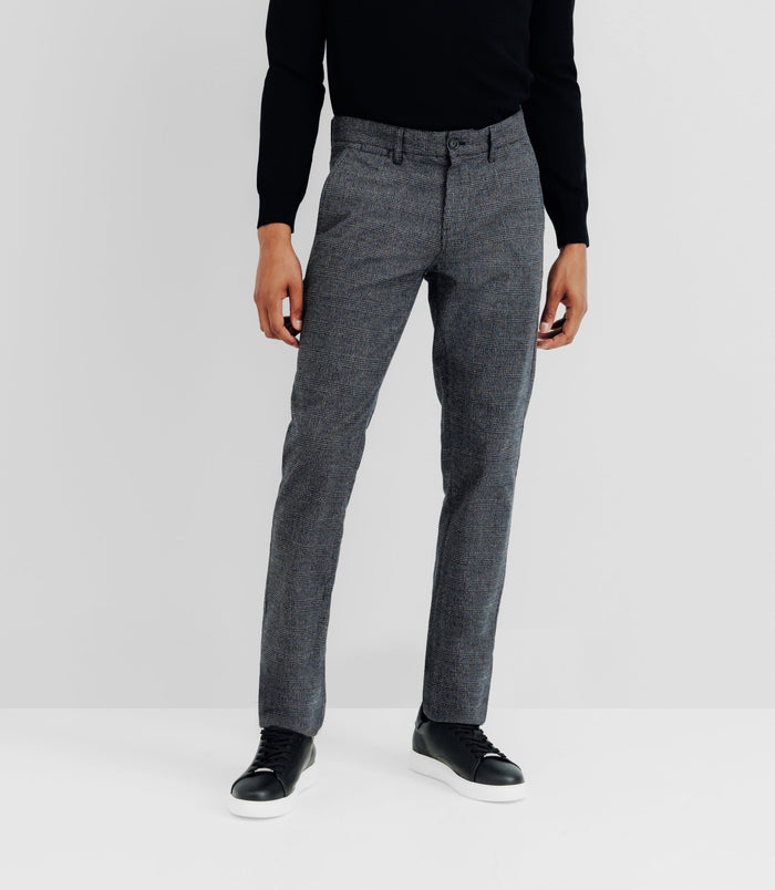 izac Pantalon chino à carreaux anthracite