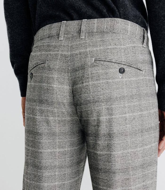 Izac Pantalon Chino à Carreaux Gris