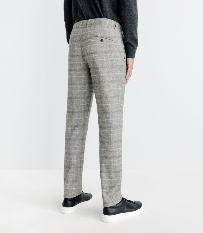 Izac Pantalon Chino à Carreaux Gris