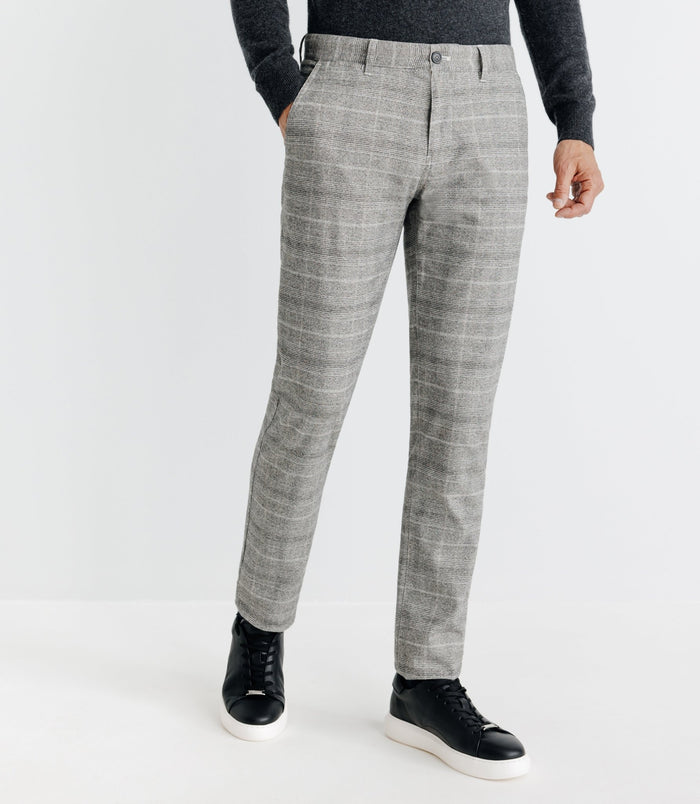 izac Pantalon chino à carreaux gris