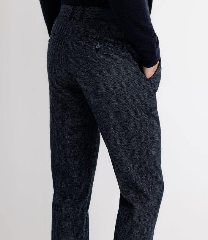 Izac Pantalon Chino à Carreaux Marine